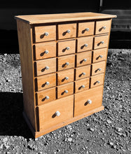 Load image into Gallery viewer, ANTIQUE 19TH CENTURY ENGLISH RUSTIC PINE BANK OF DRAWERS, C1900
