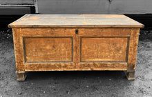 Load image into Gallery viewer, LARGE ANTIQUE 19TH CENTURY FRENCH RUSTIC PINE BLANKET / STORAGE BOX, C1900
