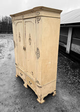 Load image into Gallery viewer, ANTIQUE 19th CENTURY FRENCH ORNATE PAINTED DOUBLE ARMOIRE WARDROBE, c1900
