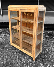 Load image into Gallery viewer, ANTIQUE 19th CENTURY RUSTIC PINE &amp; GLAZED APOTHECARY STYLE DISPLAY CABINET, c1900
