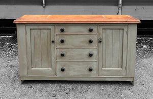 ANTIQUE 19th CENTURY ENGLISH FARMHOUSE COUNTRY PINE DRESSER BASE SIDEBOARD, c1900