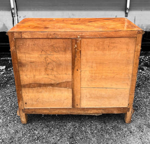 ANTIQUE 19th CENTURY FRENCH BURR WALNUT CHEST OF DRAWERS, c1900