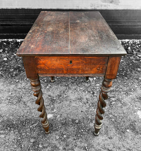 ANTIQUE 19TH CENTURY FRENCH OAK HALL TABLE, c1900