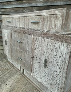 ANTIQUE 20TH CENTURY HEALS LIMED OAK SIDEBOARD, C1920