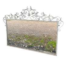 Load image into Gallery viewer, LARGE ANTIQUE 20TH CENTURY FRENCH ORNATE CAST IRON OVERMANTLE MIRROR, C1920
