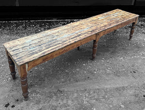 LARGE ANTIQUE 19TH CENTURY ENGLISH FARMHOUSE DINING TABLE, c1900