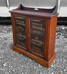 ANTIQUE 19th CENTURY MAHOGANY APOTHECARY STYLE DISPLAY CABINET, c1900