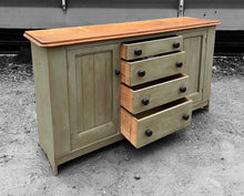 Load image into Gallery viewer, ANTIQUE 19th CENTURY ENGLISH FARMHOUSE COUNTRY PINE DRESSER BASE SIDEBOARD, c1900
