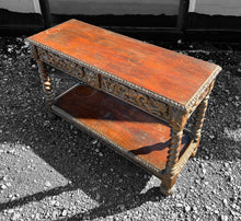 Load image into Gallery viewer, ANTIQUE 19TH CENTURY FRENCH ORNATE CARVED OAK GREEN MAN HALL TABLE, C1900
