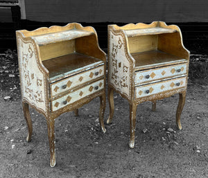 ANTIQUE 20th CENTURY PAIR OF ITALIAN GILT FLORENTINE SIDE TABLES, c1920