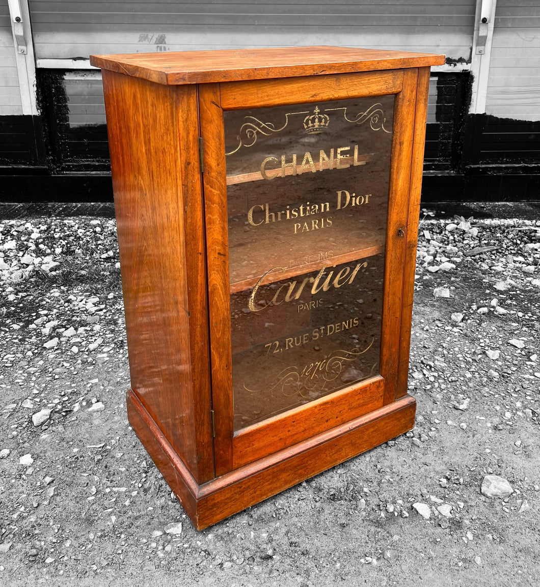 ANTIQUE 19TH CENTURY FRENCH OAK & GLAZED DISPLAY CABINET, C1900