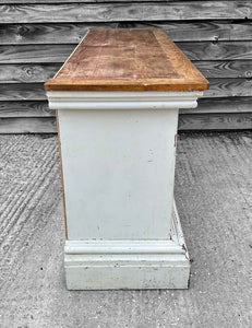 ANTIQUE 20th CENTURY FRENCH OAK PAINTED SIDEBOARD, c1920