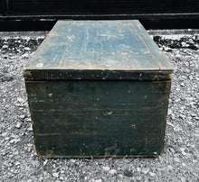 Load image into Gallery viewer, ANTIQUE 19TH CENTURY FRENCH PINE ORIGINAL BLUE PAINTED BLANKET BOX, C1900
