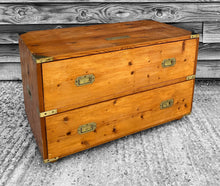 Load image into Gallery viewer, 20TH CENTURY ENGLISH PINE TWO DRAWER CAMPAIGN STYLE CHEST, C1940
