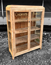 Load image into Gallery viewer, ANTIQUE 19th CENTURY RUSTIC PINE &amp; GLAZED APOTHECARY STYLE DISPLAY CABINET, c1900
