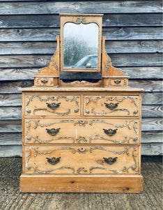 ANTIQUE 19th CENTURY FRENCH PINE DRESSING CHEST, C1900