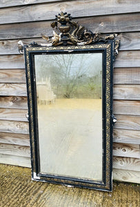 ANTIQUE 19th CENTURY GILTWOOD OVERMANTLE WALL MIRROR, C1900