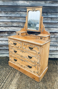 ANTIQUE 19th CENTURY FRENCH PINE DRESSING CHEST, C1900