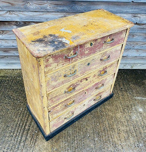 ANTIQUE 19th CENTURY ORIGINAL PAINT CHEST OF DRAWERS, C1900