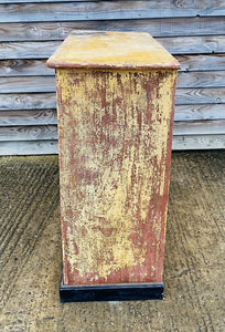 ANTIQUE 19th CENTURY ORIGINAL PAINT CHEST OF DRAWERS, C1900