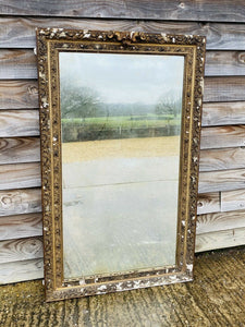 ANTIQUE 19th CENTURY GILTWOOD OVERMANTLE WALL MIRROR, C1900