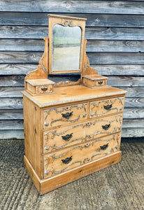 ANTIQUE 19th CENTURY FRENCH PINE DRESSING CHEST, C1900